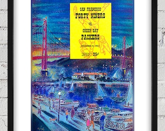 1951 Vintage Green Bay Packers -San Francisco 49ers Football Program Cover - Digital Reproduction