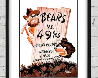 1951 Vintage Chicago Bears - San Francisco 49ers Football Program - Digital Reproduction