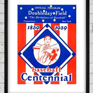1939 Vintage Baseball Centennial Program Cover - Doubleday Field - Digital Reproduction