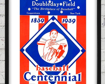 1939 Vintage Baseball Centennial Program Cover - Doubleday Field - Digital Reproduction