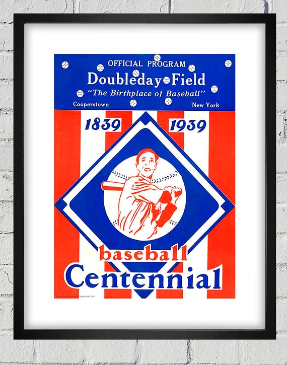 1939 Vintage Baseball Centennial Program Cover - Doubleday Field - Digital Reproduction