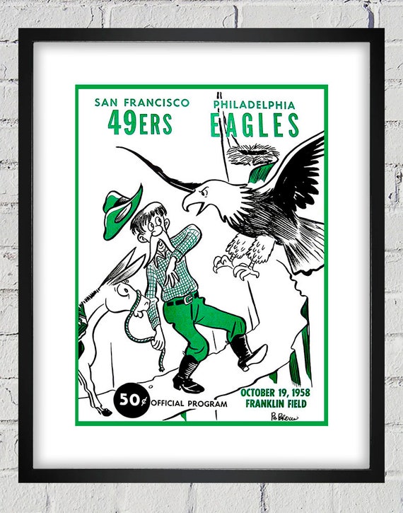 1958 Vintage San Francisco 49ers - Philadelphia Eagles Football Program Cover - Digital Reproduction