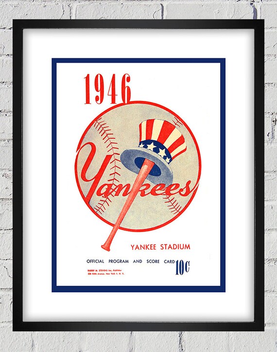 1946 Vintage New York Yankees Program Cover - Digital Reproduction