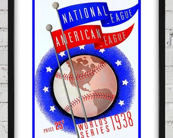 1938 Vintage Chicago Cubs - New York Yankees World Series Program Cover - Digital Reproduction