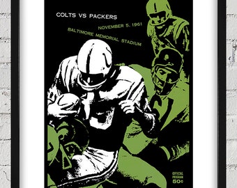 1961 Vintage Baltimore Colts - Green Bay Packers Football Program Cover - Digital Reproduction