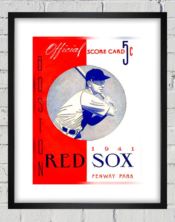1941 Vintage Red Sox Program Cover - Digital Reproduction