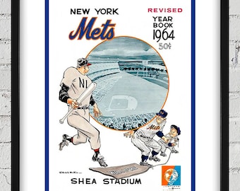 1964 Vintage New York Mets Yearbook Program Cover - Digital Reproduction
