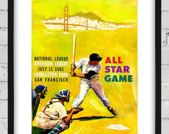 1961 Vintage All-Star Game Program Cover - Candlestick Park, San Francisco - Digital Reproduction