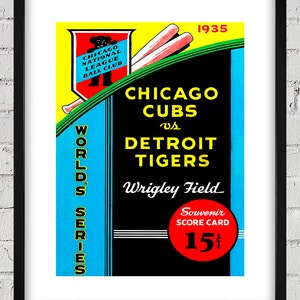 1935 Vintage Detroit Tigers - Chicago Cubs World Series Program Cover - Digital Reproduction