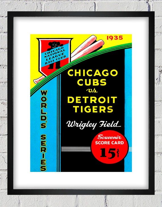 1935 Vintage Detroit Tigers - Chicago Cubs World Series Program Cover - Digital Reproduction