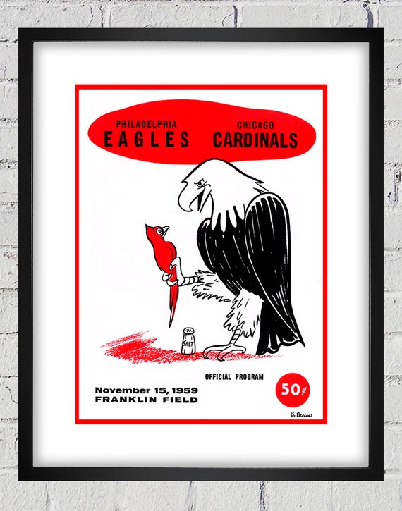 1959 Vintage Chicago Cardinals - Philadelphia Eagles Football Program Cover - Digital Reproduction