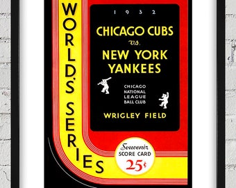 1932 Vintage Chicago Cubs - New York Yankees World Series Program Cover - Digital Reproduction