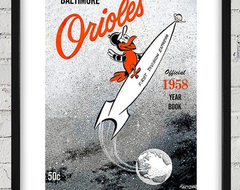 1958 Vintage Baltimore Orioles Yearbook Cover - Digital Reproduction