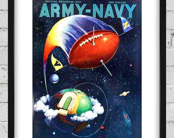 1959 Vintage Army-Navy Football Program Cover - Philadelphia Municipal Stadium - Digital Reproduction