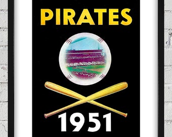 1951 Vintage Pittsburgh Pirates Yearbook Cover - Digital Reproduction