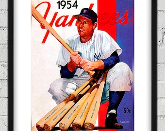 1954 Vintage New York Yankees Yearbook Cover - Digital Reproduction