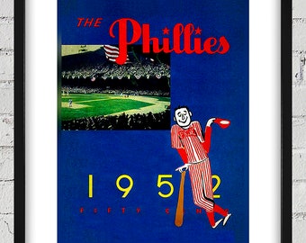 1952 Vintage Philadelphia Phillies Yearbook Cover - Digital Reproduction