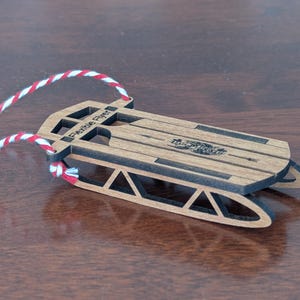 Solid Hardwood Boxed Classic Sled Ornament