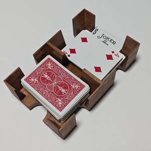 4 decks kersenhouten Canasta/Uno-kaartlade, 1-1/2" diep