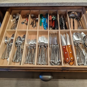 Custom Made Kitchen (or anywhere) Drawer Organizer - Solid Maple Hardwood