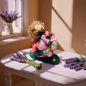 Author&#39;s Art Doll Dance with the Departing Summer for collection and interior home Handcrafted collectible dolls
