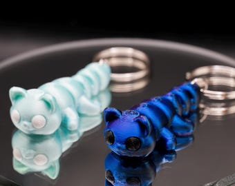 Articulated 3D Printed Cat Keychains