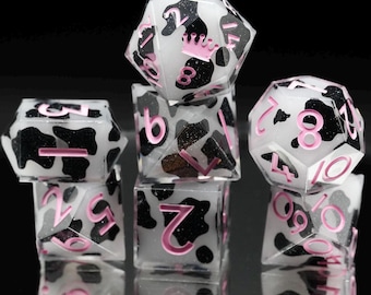Cow Print Full Size Dice Set