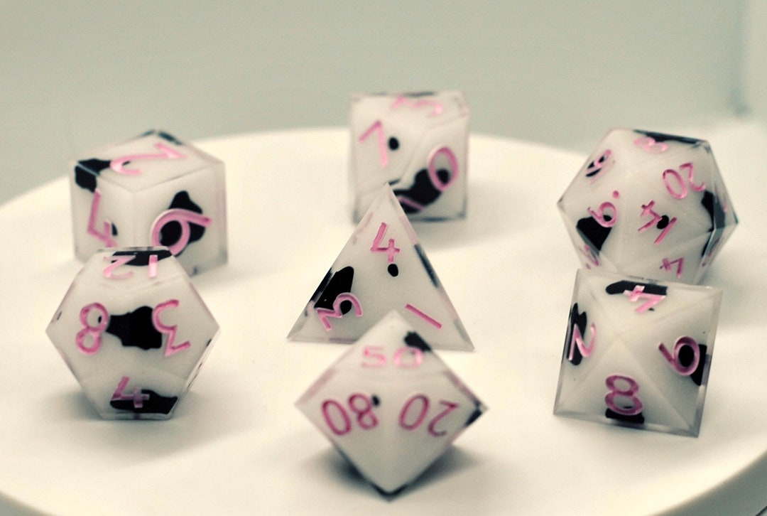 Cow Print Full Size Dice Set Etsy