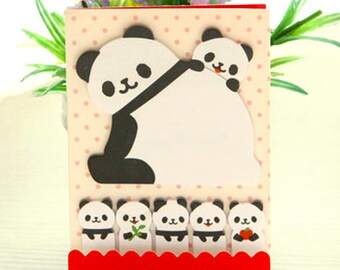 Panda Sticky Notes, cancelleria kawaii, panda memo pad, schede appiccicose carino, schede planner, cancelleria animale, schede adesivo, note adesive carino