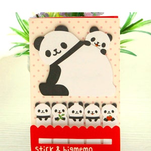 Panda Sticky Notes, kawaii Briefpapier, Panda Memo Pad, süße Sticky Tabs, Planer Tabs, Tier Briefpapier, Sticker Tabs, niedliche Sticky Notes