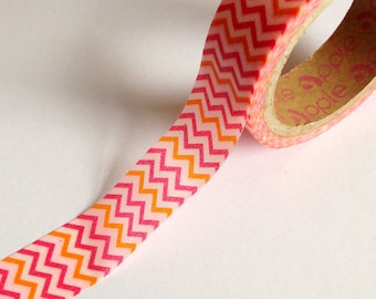 Pink Chevron Washi Tape 5m, planner supplies, paper masking tape, scrapbooking, planner accessories, cute stationery, crafting tape