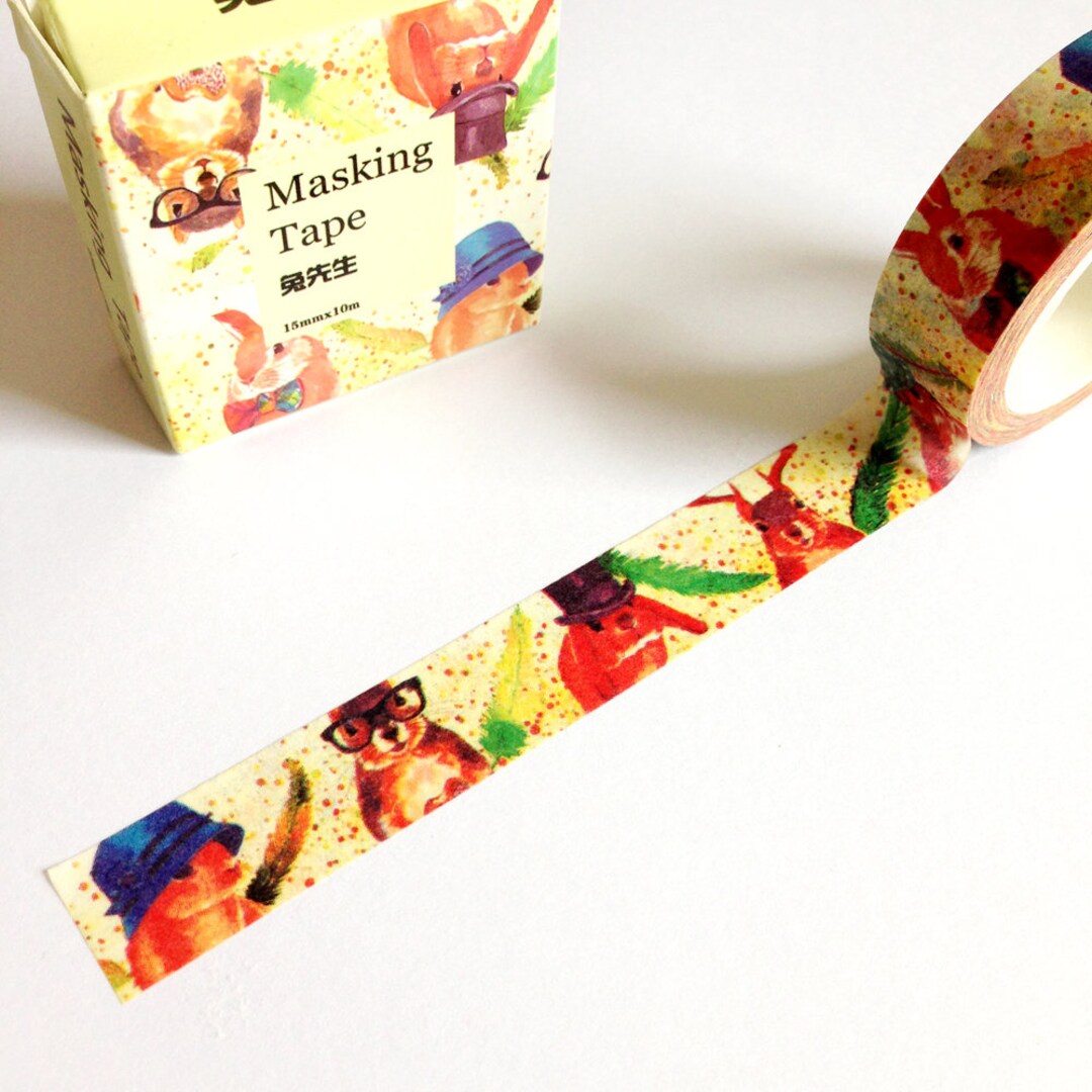 Bunny Rabbit Washi Tape, Rabbits Masking Decorative Tape, Journal Diary ...