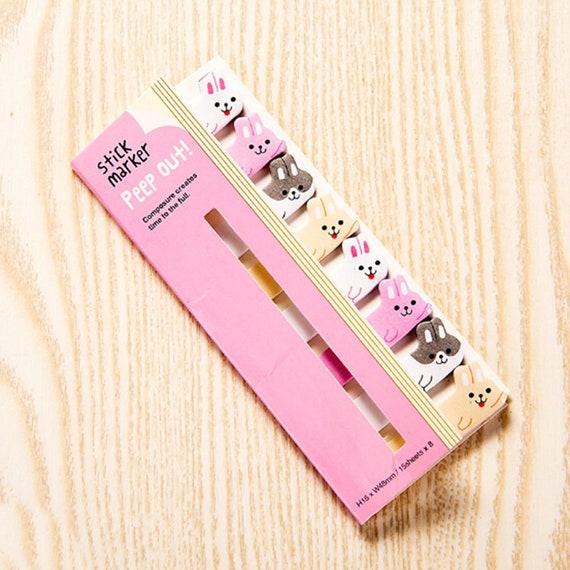 Cute Cartoon Animal Sticky Notes, Cat Page Place Markers, Peep Out Notes,  Kawaii Stationery Notes, Cute Animal Divider Tabs, Mini Memo Notes 