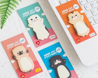 Notes adhésives chat, bloc-notes chat kawaii, onglets adhésifs mignons, papeterie chat, autocollants kawaii pour agenda, fournitures scolaires mignonnes, idée cadeau pour amoureux des chats