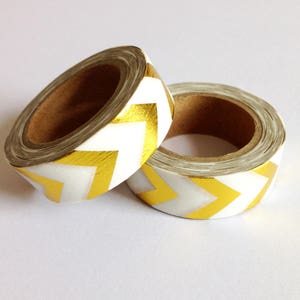 Gold Chevron Washi Tape 10m, gold foil washi tape, gold pattern washi tape, journaling planner suppies, scrapbooking, stationery gift image 5