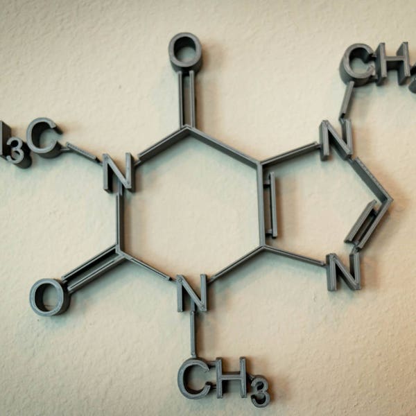 Caffeine Molecule Wall Art | Custom Molecule Wall Art