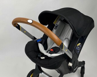 stroller with leather handle