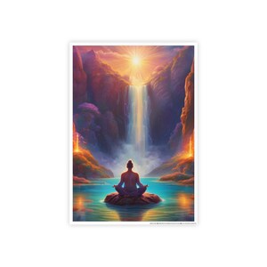 Póster de serenidad/Póster de meditación radiante de alto brillo/Arte vibrante para espacios inspiradores