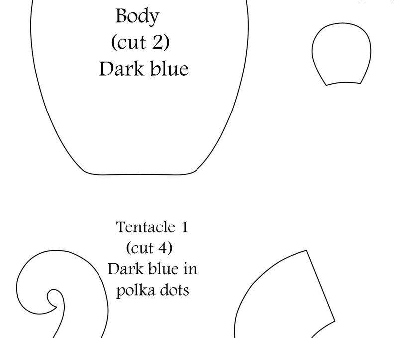 Octopus Felt Pattern PDF Octopus Sewing Tutorial PDF Pattern Etsy