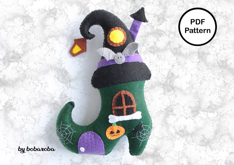 Felt Halloween Patterns Halloween Ornaments Pattern Felt Etsy