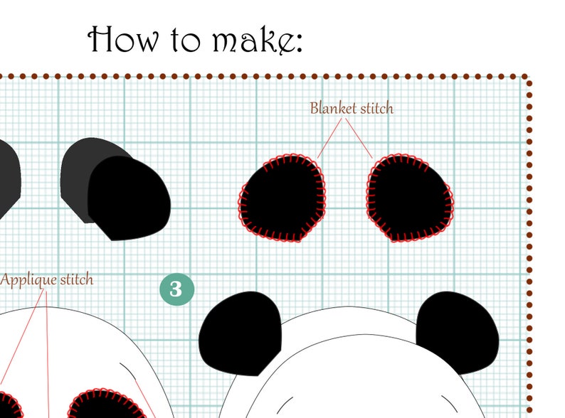 Felt Panda pattern Felt panda sewing Panda ornaments | Etsy
