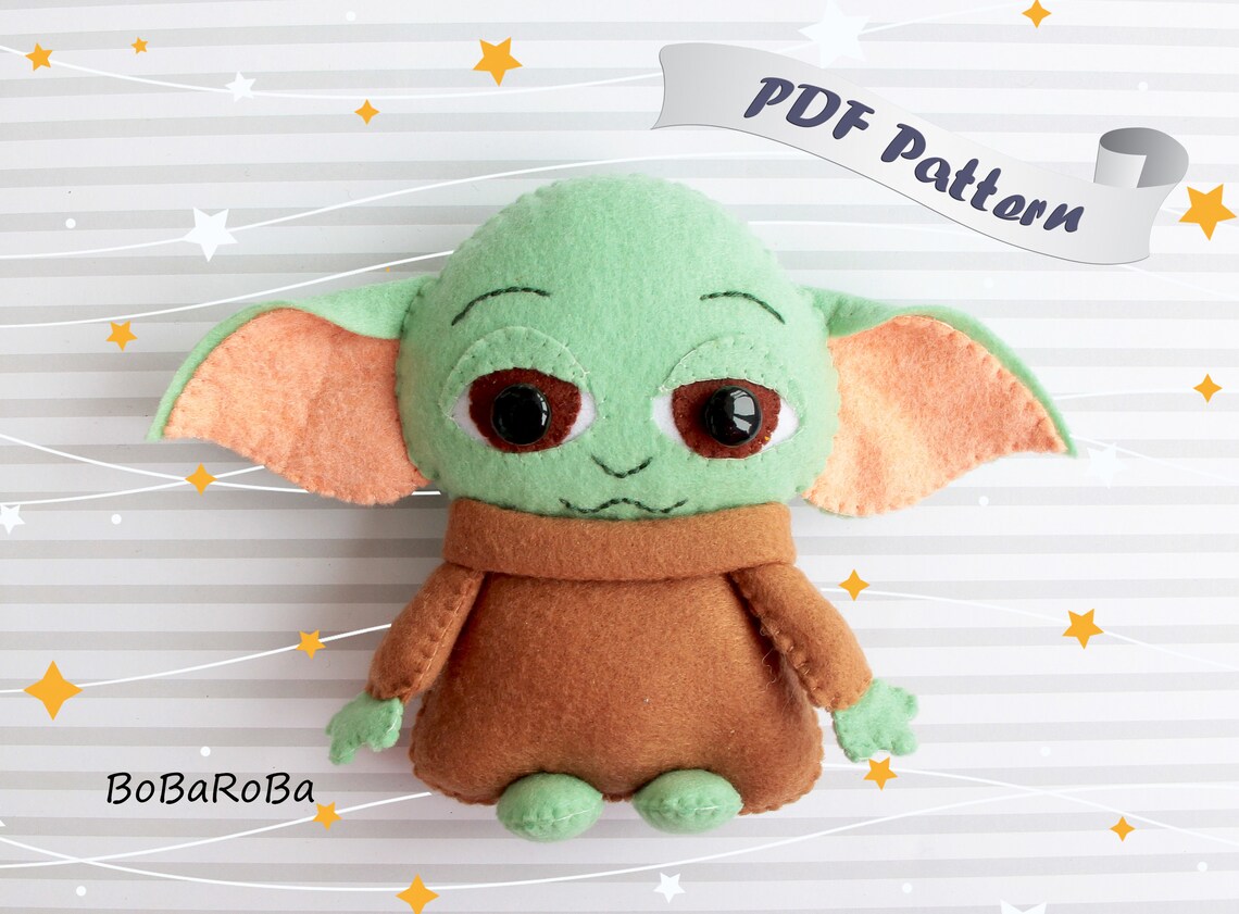 Yoda felt pattern Baby yoda sewing Alien plush toy Easy felt Etsy