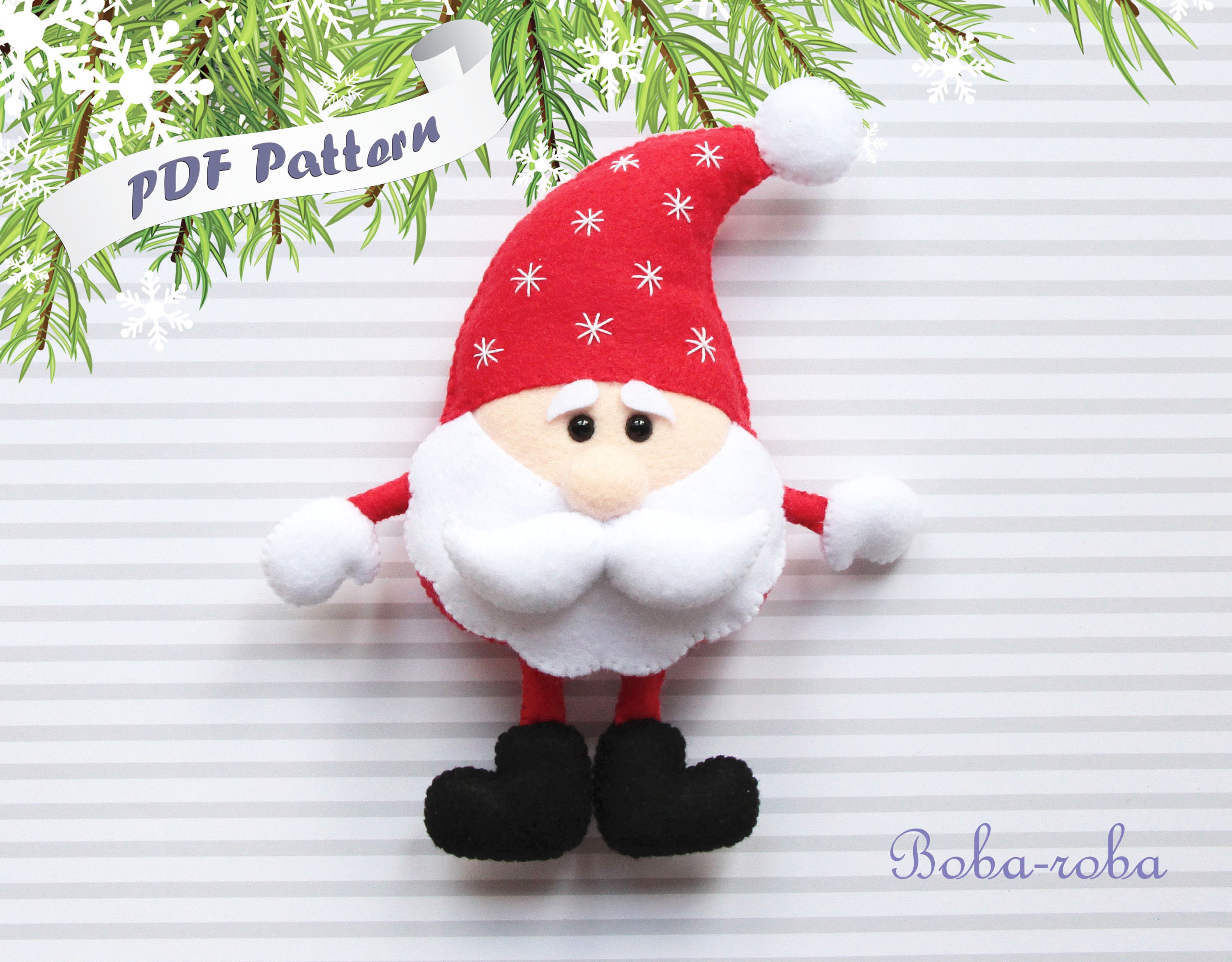 Felt santa pattern Christmas patterns Santa Claus pattern Etsy