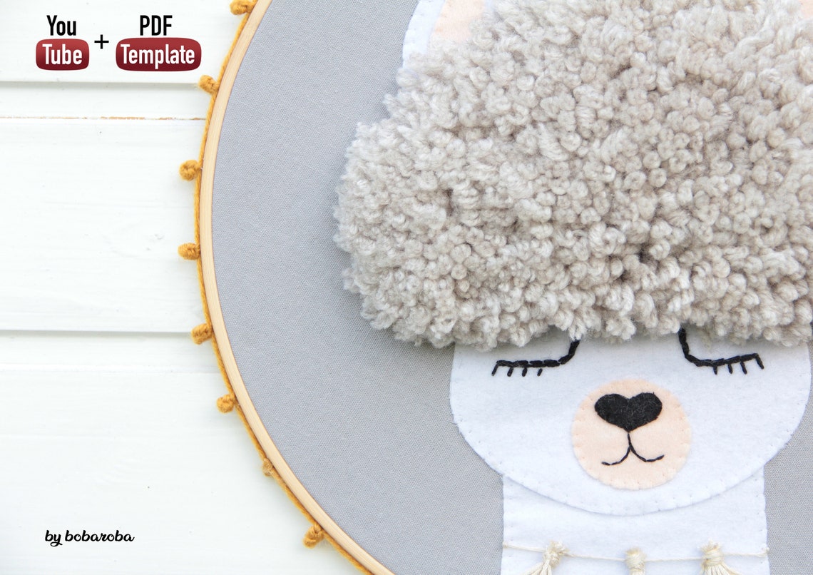 Punch needle pattern pdf Felt diy Beginner hand embroidery Etsy