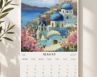 Landscape Calendar 2027 | Impressionist Wall Calendar with Original Paintings | Art Calendar, Nature & Travel Gift