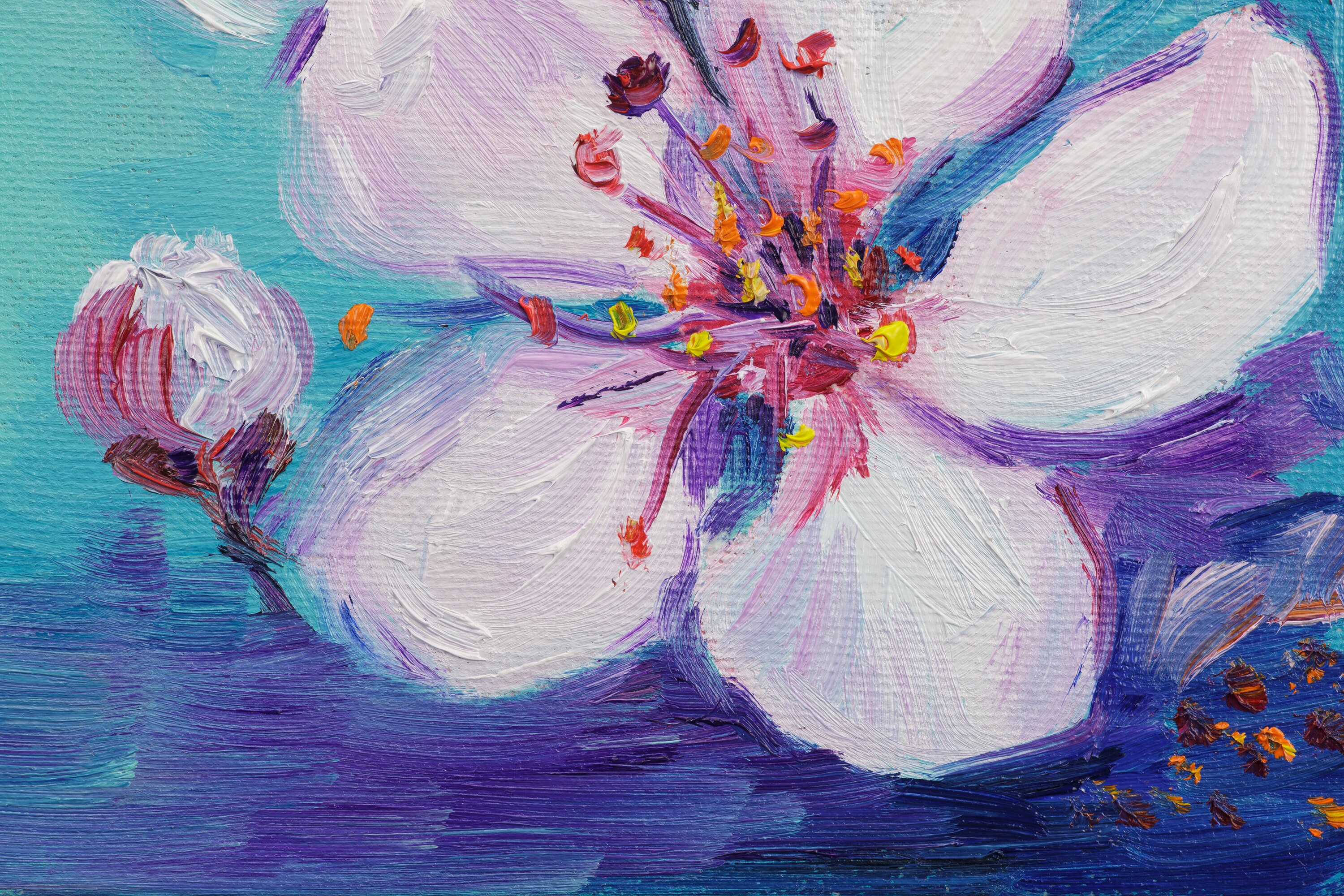 Apple Blossom Art Blooming Tree Original Painting Cherry | Etsy