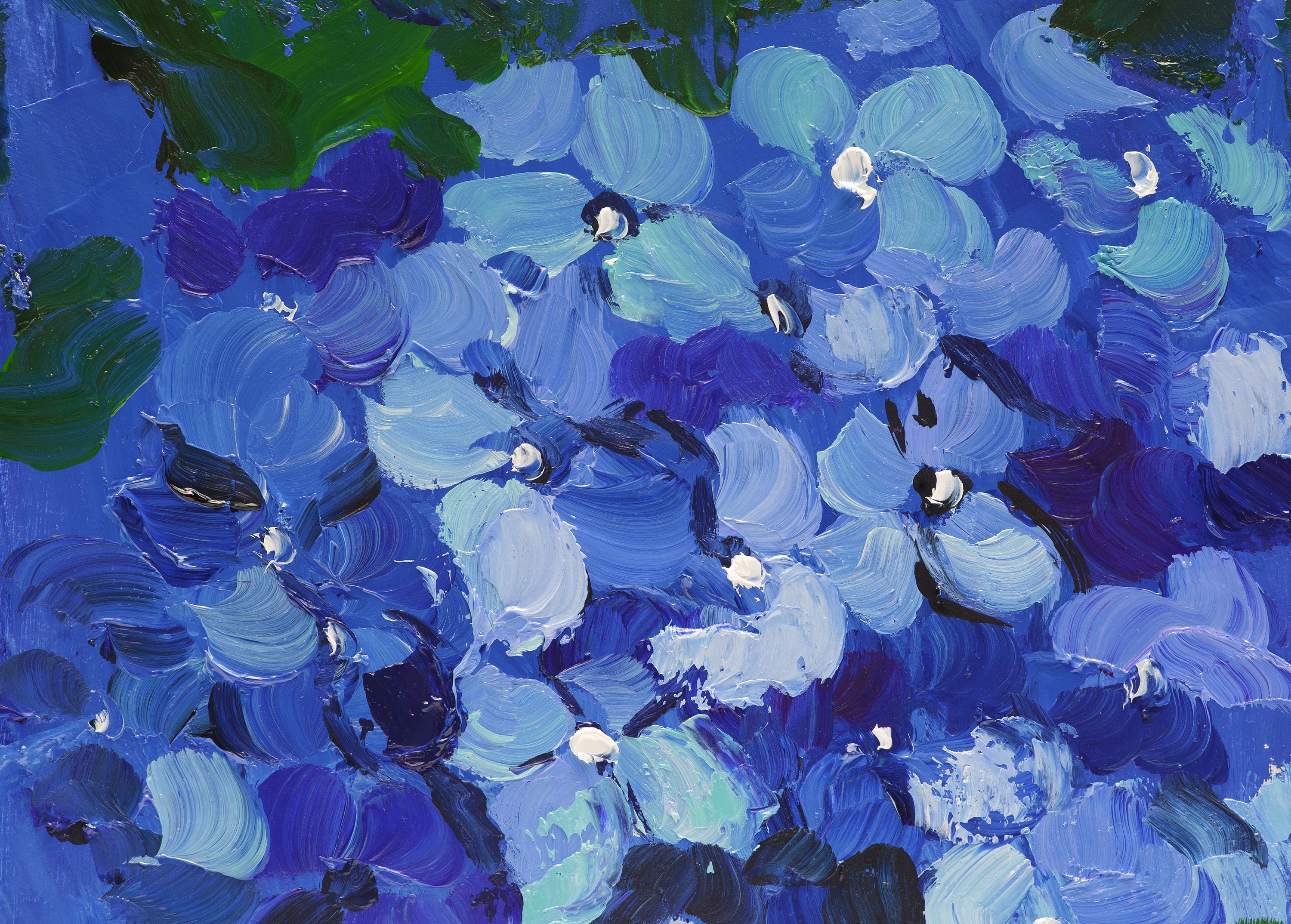 Hydrangea painting Original oil painting Blue hydrangea flower | Etsy