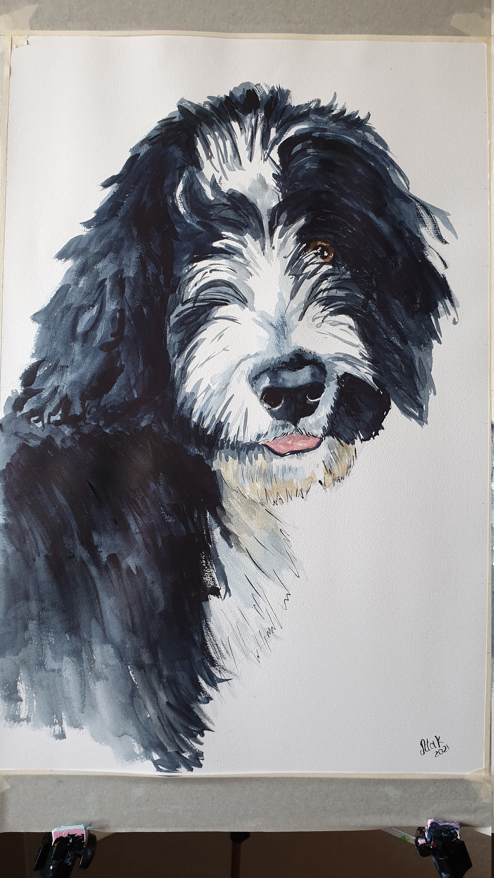Draw My Dog Paint My Dog Original Painting Custom Pet Portrait Etsy