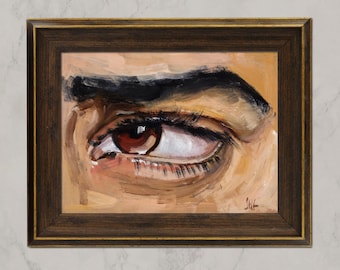 Bouguereau Inspired Eye Study: Small Original Oil Painting (6.25x3.5 inches)