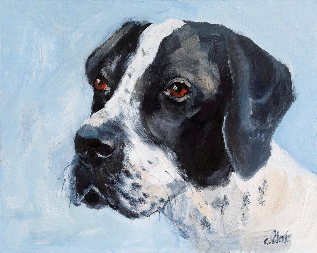 Draw My Dog Portrait of My Pet Paint My Dog Pet Commission Canvas Oil
